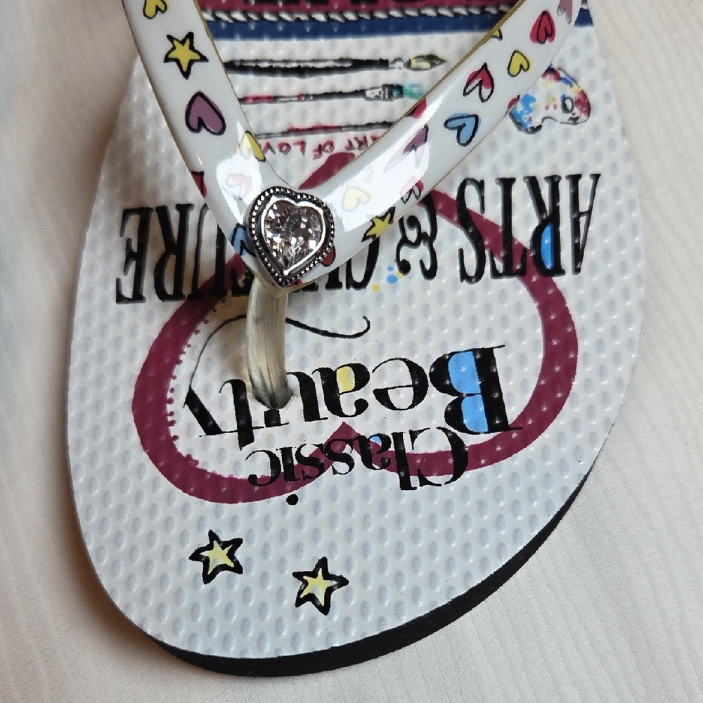 Brighton Yellow Strap Love Travel Flip Flops,sz 9. - Picture 2 of 5